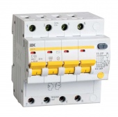 Выключатель автоматический дифференциального тока 4п C 63А 100мА тип AC 4.5кА АД-14 ИЭК MAD10-4-063-C-100