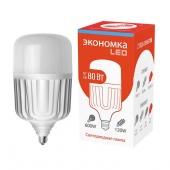 Лампа светодиодная высокомощная LED 80Вт E40 6500К 6700лм (переходник на Е40 в комплекте) ЭКОНОМКА Eco80wHWLEDE4065_2