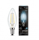 Лампа светодиодная Filament Свеча E14 5Вт 4100К GAUSS 103801205