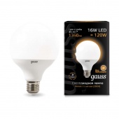 Лампа светодиодная Led G95 E27 16Вт 3000К Gauss 105102116