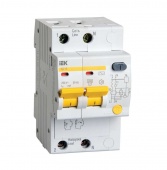 Выключатель автоматический дифференциального тока 2п C 50А 100мА тип AC 4.5кА АД-12 ИЭК MAD10-2-050-C-100