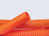 Труба гофрированная ПНД d16мм тяжелая с протяж. оранж. (уп.100м) ДКС 71516