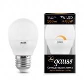 Лампа светодиодная Led Globe-dim E27 7Вт 3000К диммируемая Gauss 105102107-D