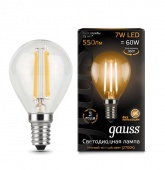 Лампа светодиодная Filament Шар E14 7Вт 2700К GAUSS 105801107
