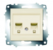 Механизм розетки комп. 2-м Cosmo (RJ45 CAT.6 + RJ45 CAT.6) крем. ABB 619-010300-248