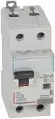 Выключатель автоматический дифференциального тока 2п (1P+N) C 20А 30мА тип AC 6кА DX3 2мод. Leg 411003