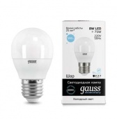 Лампа светодиодная LED Elementary Globe 8Вт E27 6500К Gauss 53238