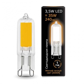 Лампа светодиодная LED G9 AC220-240В 3.5Вт 3000К Glass Gauss 107809103