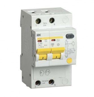 Выключатель автоматический дифференциального тока селективный 2п 50А 100мА тип AC АД12S ИЭК MAD13-2-050-C-100