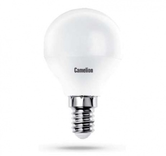 Лампа светодиодная LED8-G45/830/E14 8Вт шар 3000К тепл. бел. E14 720лм 170-265В Camelion 12391